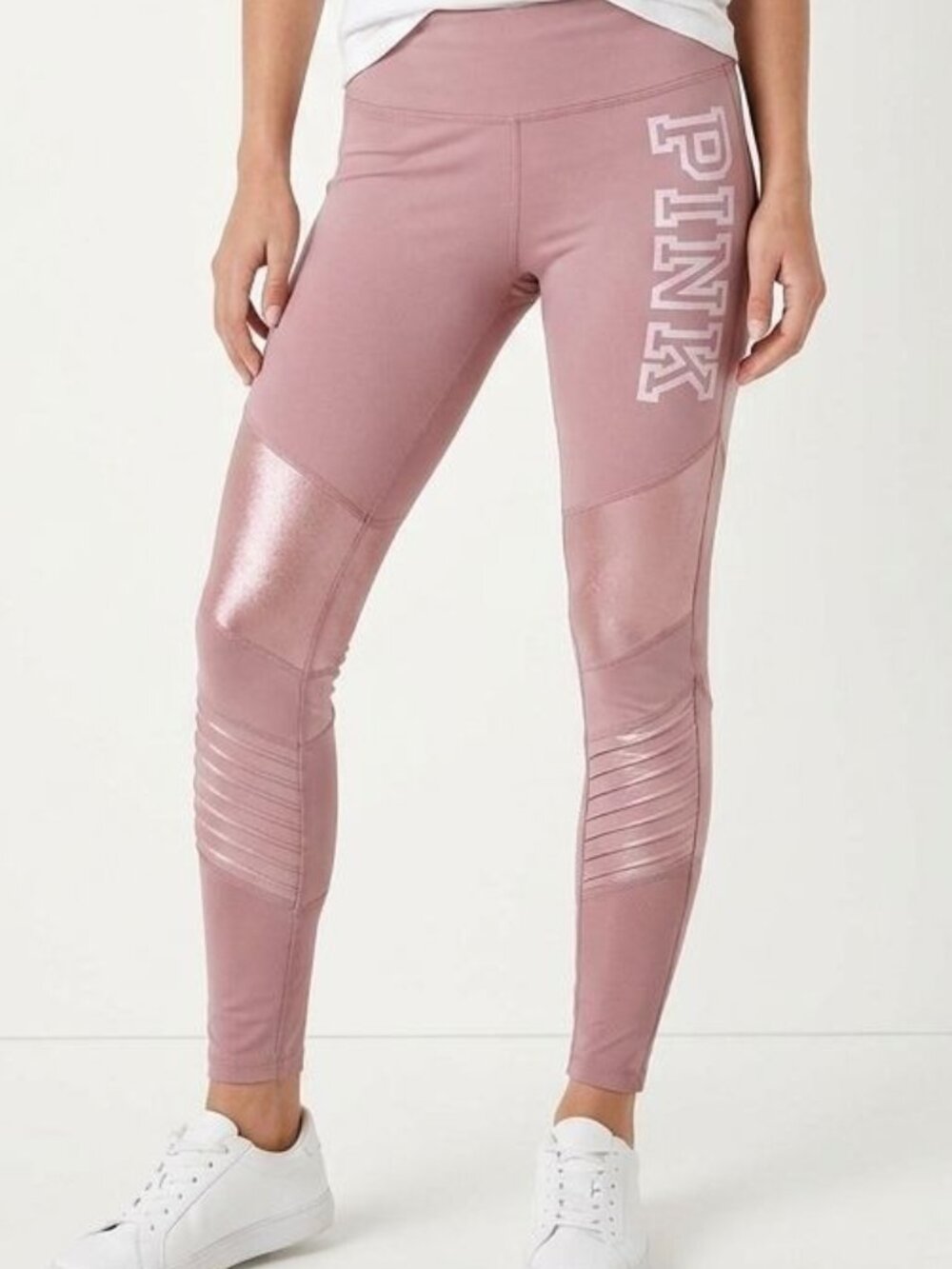 PINK Victoria's Secret Ultimate Leggings XS Dusty Rose Pink Mesh Moto Athleisure